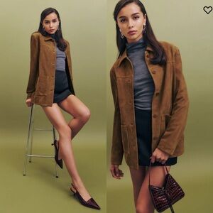 Reformation Veda Lincoln Suede Shirt Jacket Size Medium NEW! New with tags!
